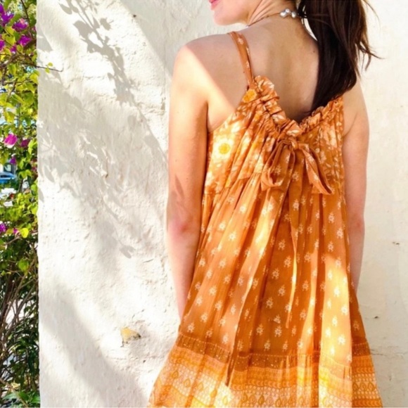 SPELL & THE GYPSY Utopia strappy floral Cinnamon sundress - Picture 4 of 11